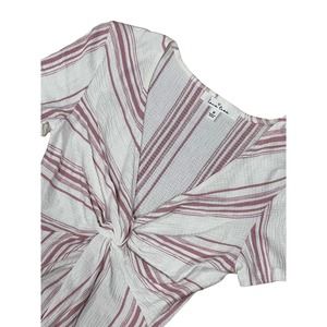 Love Tree Pink and White Short Sleeve‎ Bodysuit, Sz M, 687-E